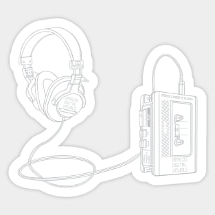 Portable Tape Player (Gray Lines) Analog / Music Sticker